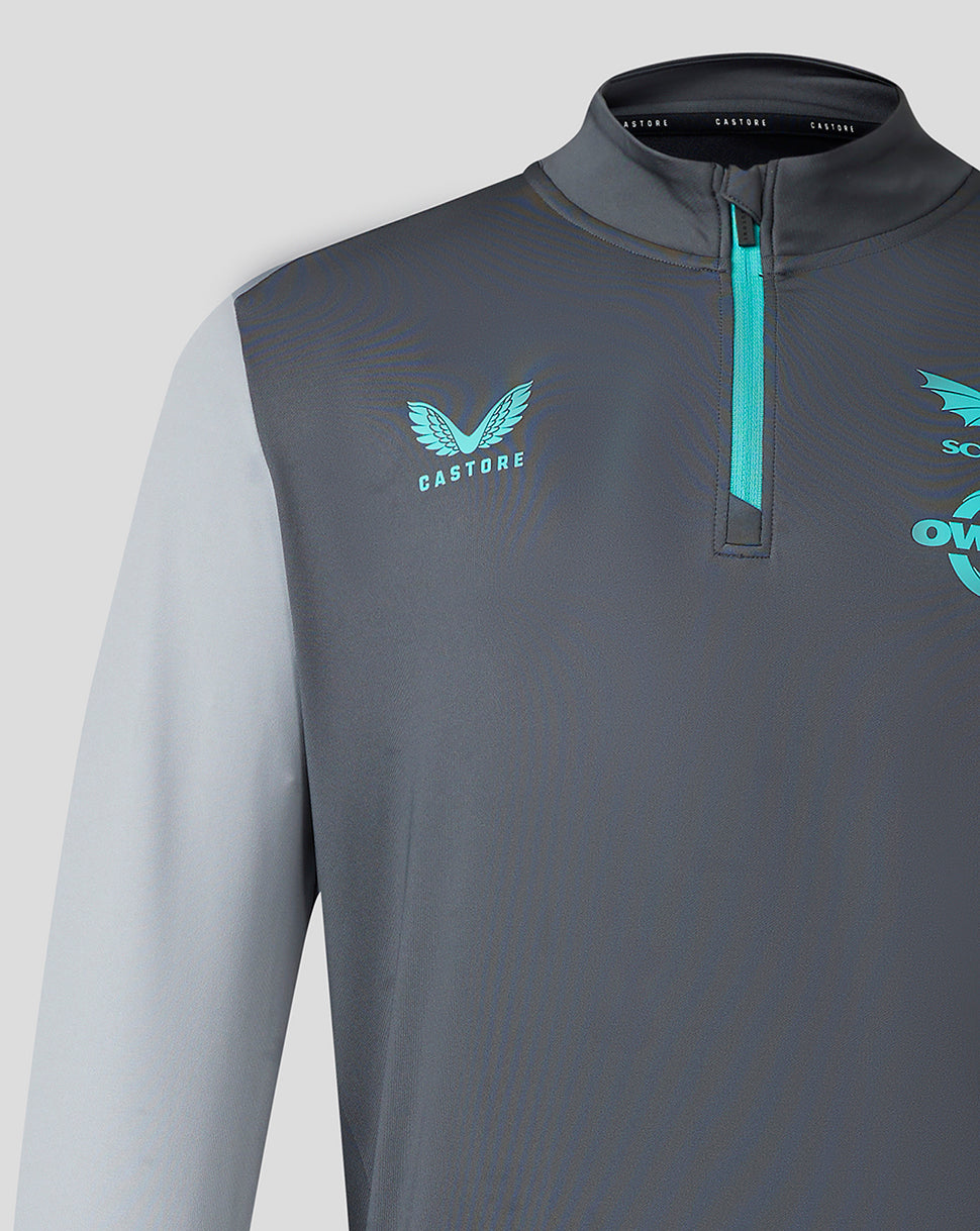Scarlets Mens 23/24 Quarter Zip Midlayer - Grey