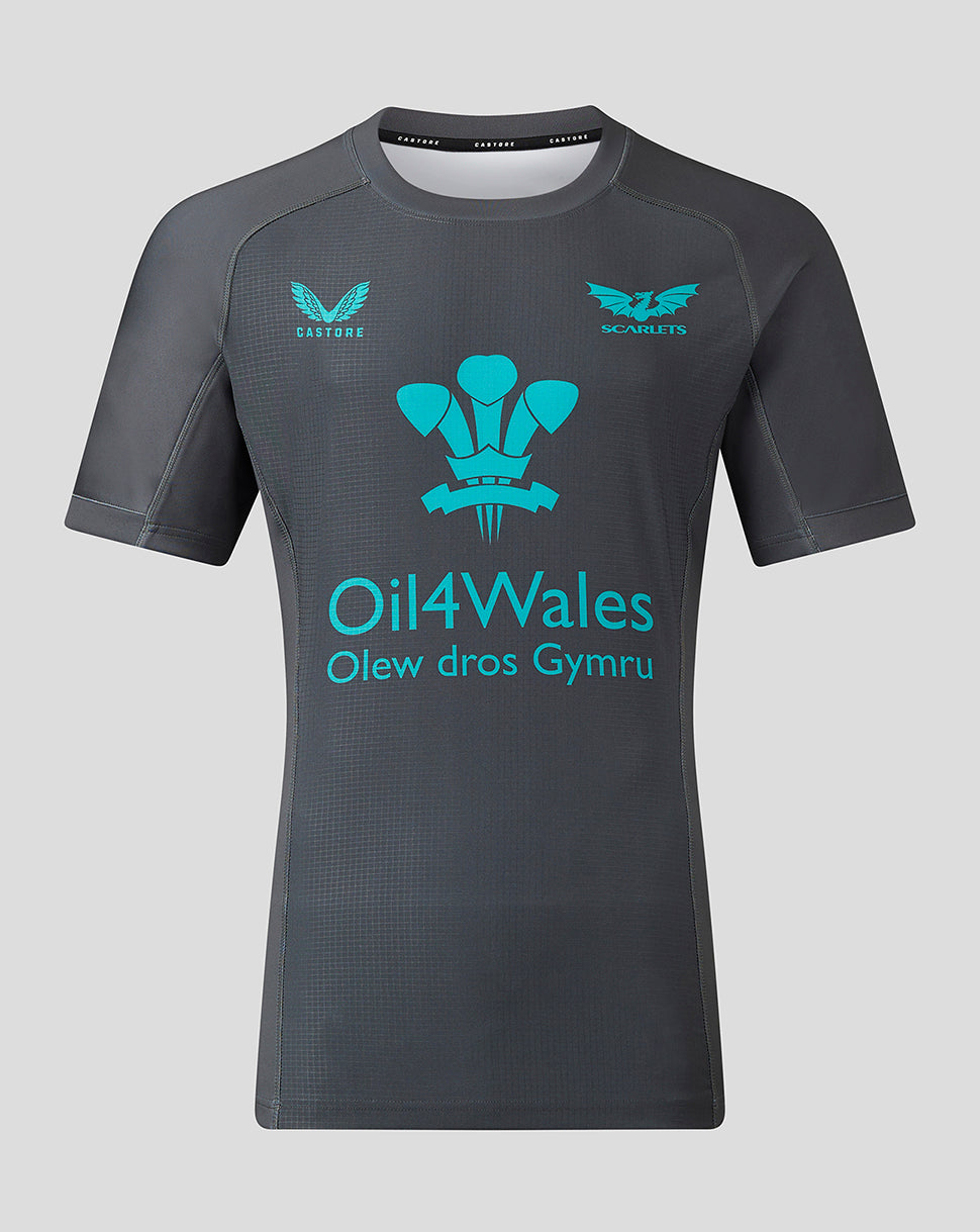 Scarlets Mens 23/24 Scrummage Jersey - Grey - Ebony