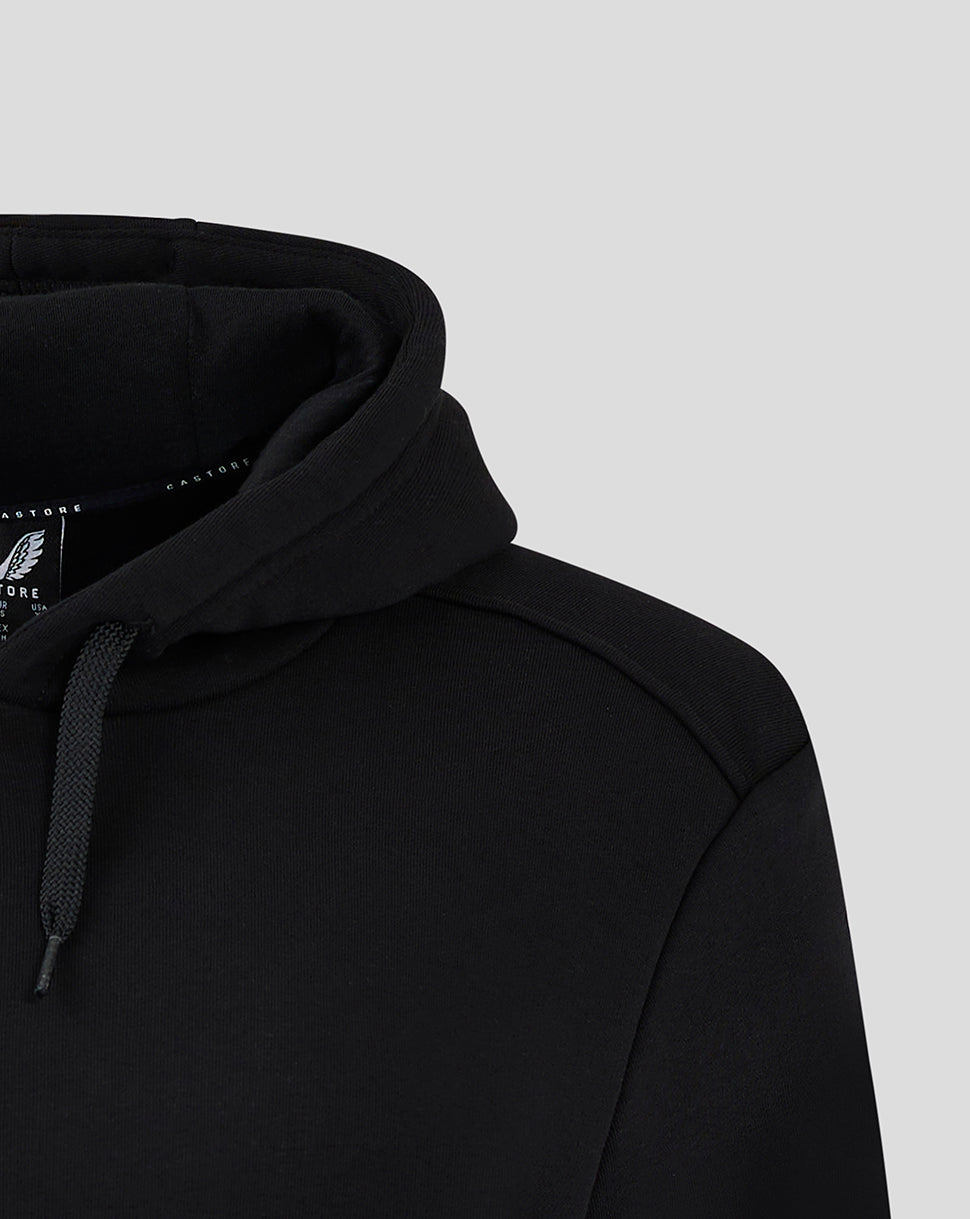 Cotton Rich Brushed Back Hoody - Black - Black