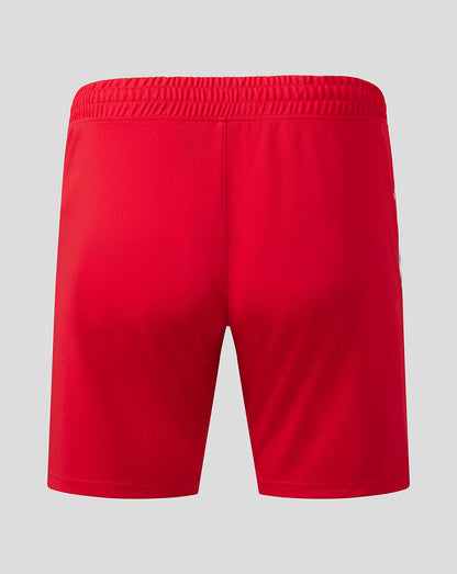 Back view of FC Utrecht red home shorts with an elasticated waistband.