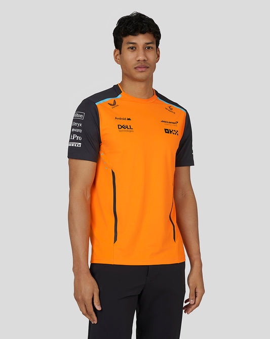 McLaren Mens Official Teamwear Set Up T-Shirt Formula 1 - Papaya/Phantom