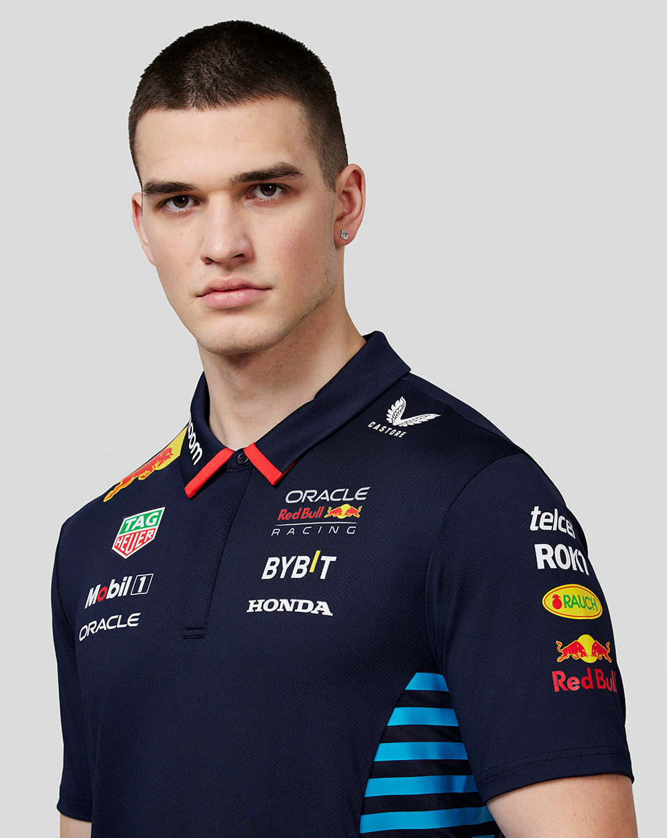 Oracle Red Bull Racing Men's Official Teamline Short Sleeve Polo Shirt - Night Sky - Night Sky