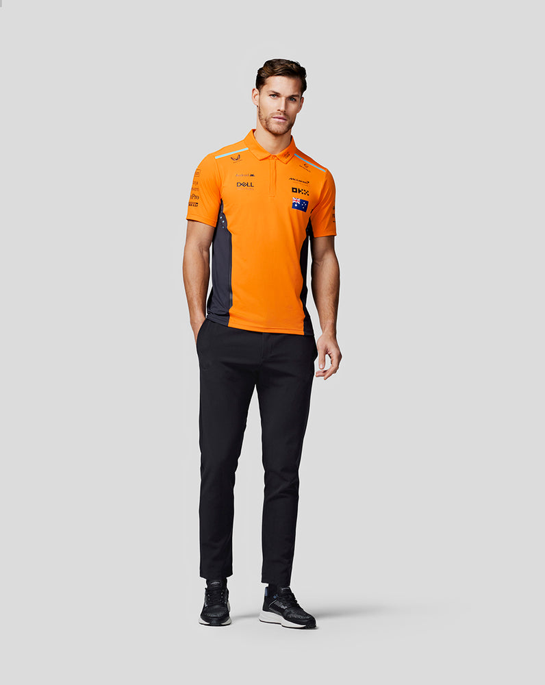 McLaren Mens Official Teamwear Polo Shirt Oscar Piastri Formula 1