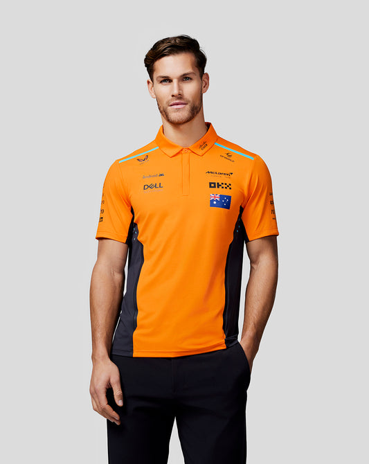 McLaren Mens Official Teamwear Polo Shirt Oscar Piastri Formula 1