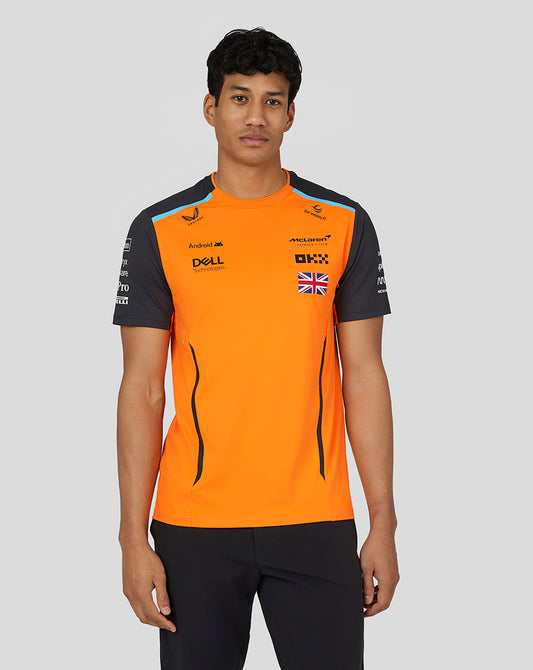 McLaren Mens Official Teamwear Set Up T-Shirt Lando Norris Formula 1 - Papaya/Phantom