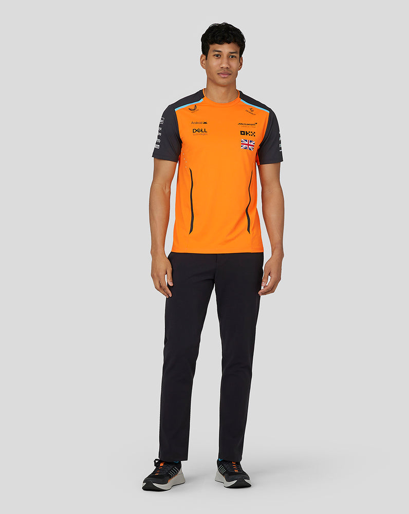 McLaren Mens Official Teamwear Set Up T-Shirt Lando Norris Formula 1 - Papaya/Phantom