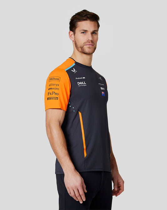 McLaren Mens Official Teamwear Set Up T-Shirt Oscar Piastri Formula 1 - Phantom/Papaya