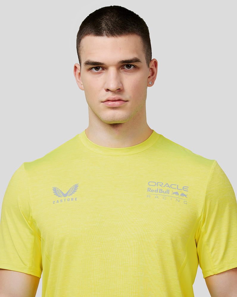Oracle Red Bull Racing Mens Active Dual Brand Tee - Safety Yellow