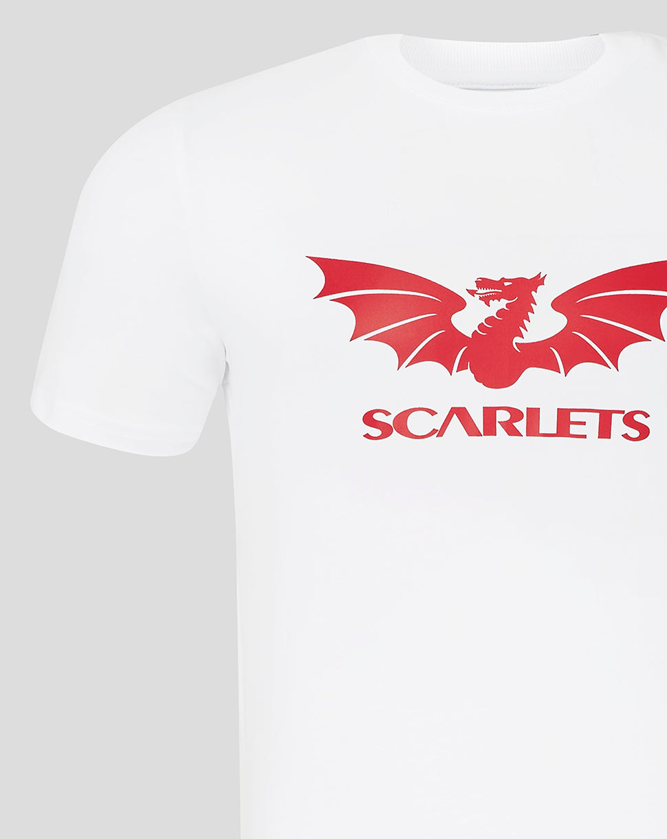 Scarlets Mens 23/24 Short Sleeve T-Shirt - White - Brilliant White