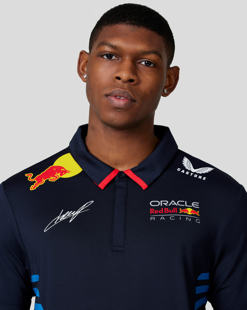 Oracle Red Bull Racing Men's Official Teamline Short Sleeve Polo Shirt Checo - Night Sky