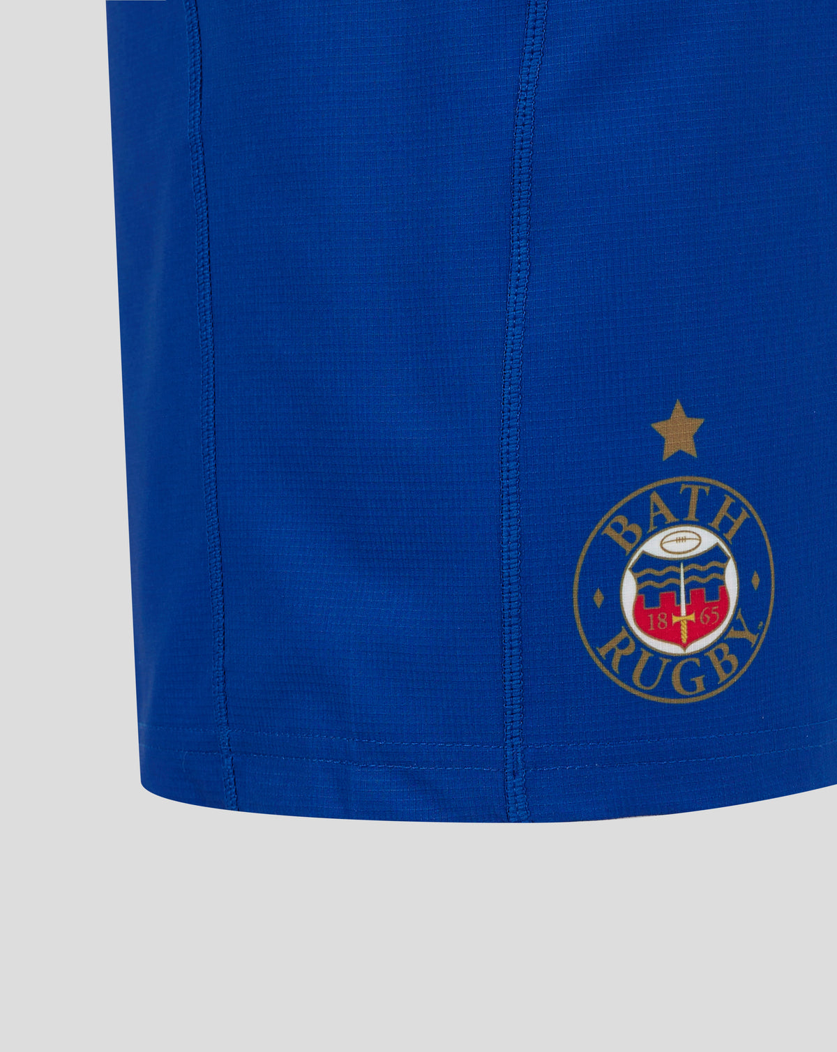Blue Bath Rugby Away Pro Shorts with contrast side panels and a crest on the thigh