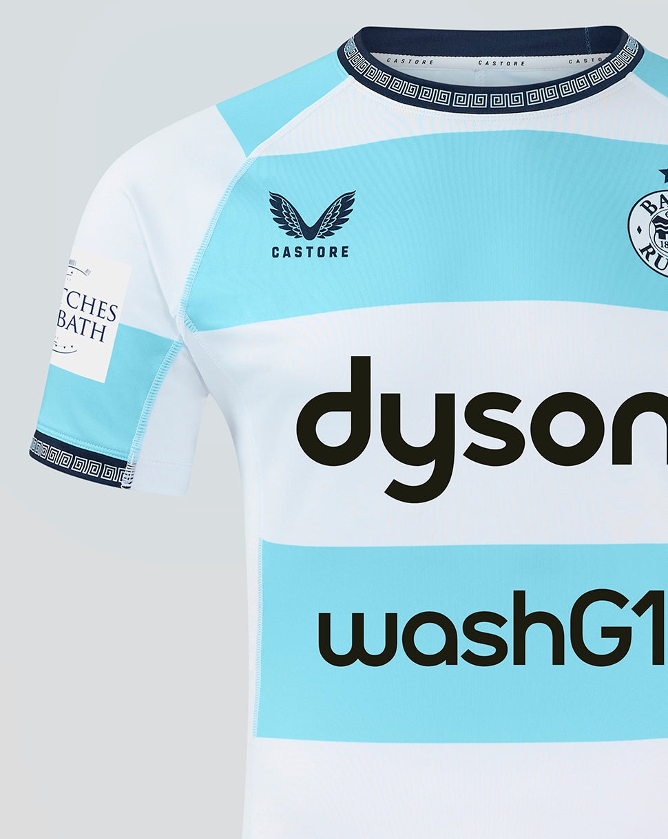 Bath Rugby Men's Euro Pro Shirt 24/25 - Brilliant White/Tropical Breeze