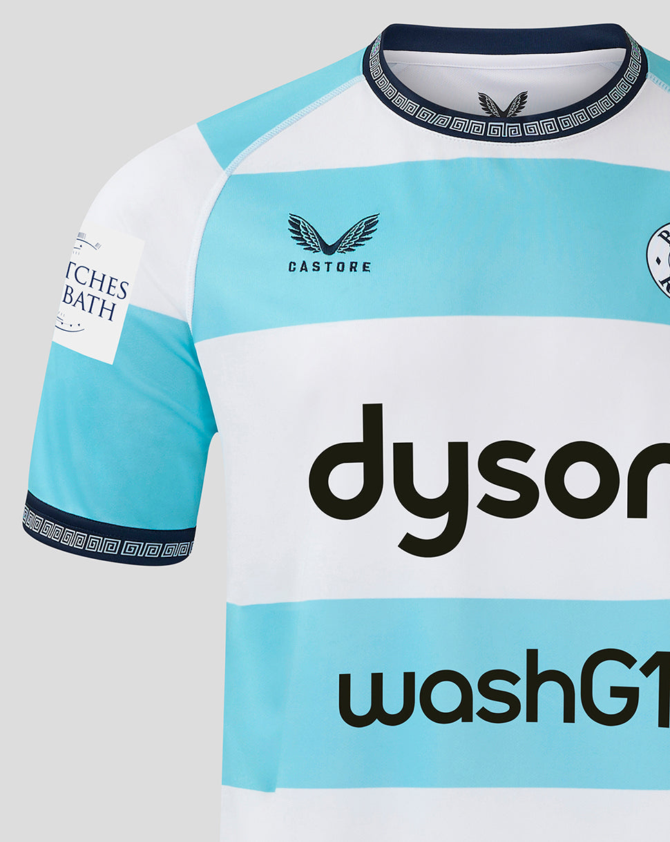 Bath Rugby Men's Euro Shirt 24/25 - Brilliant White/Tropical Breeze