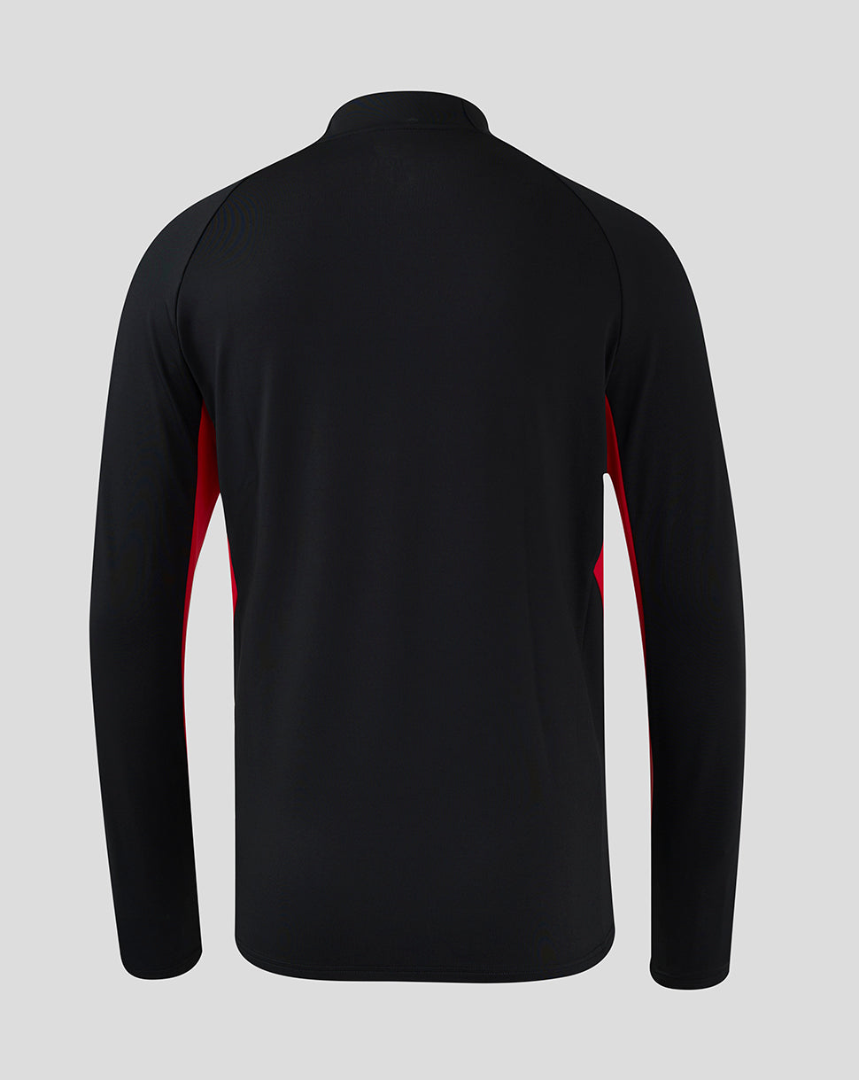 Saracens Men's 24/25 Matchday 1/4 Zip - Black/Red - Black/Red