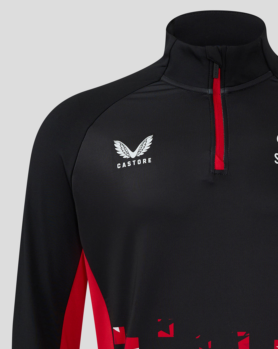 Saracens Men's 24/25 Matchday 1/4 Zip - Black/Red - Black/Red
