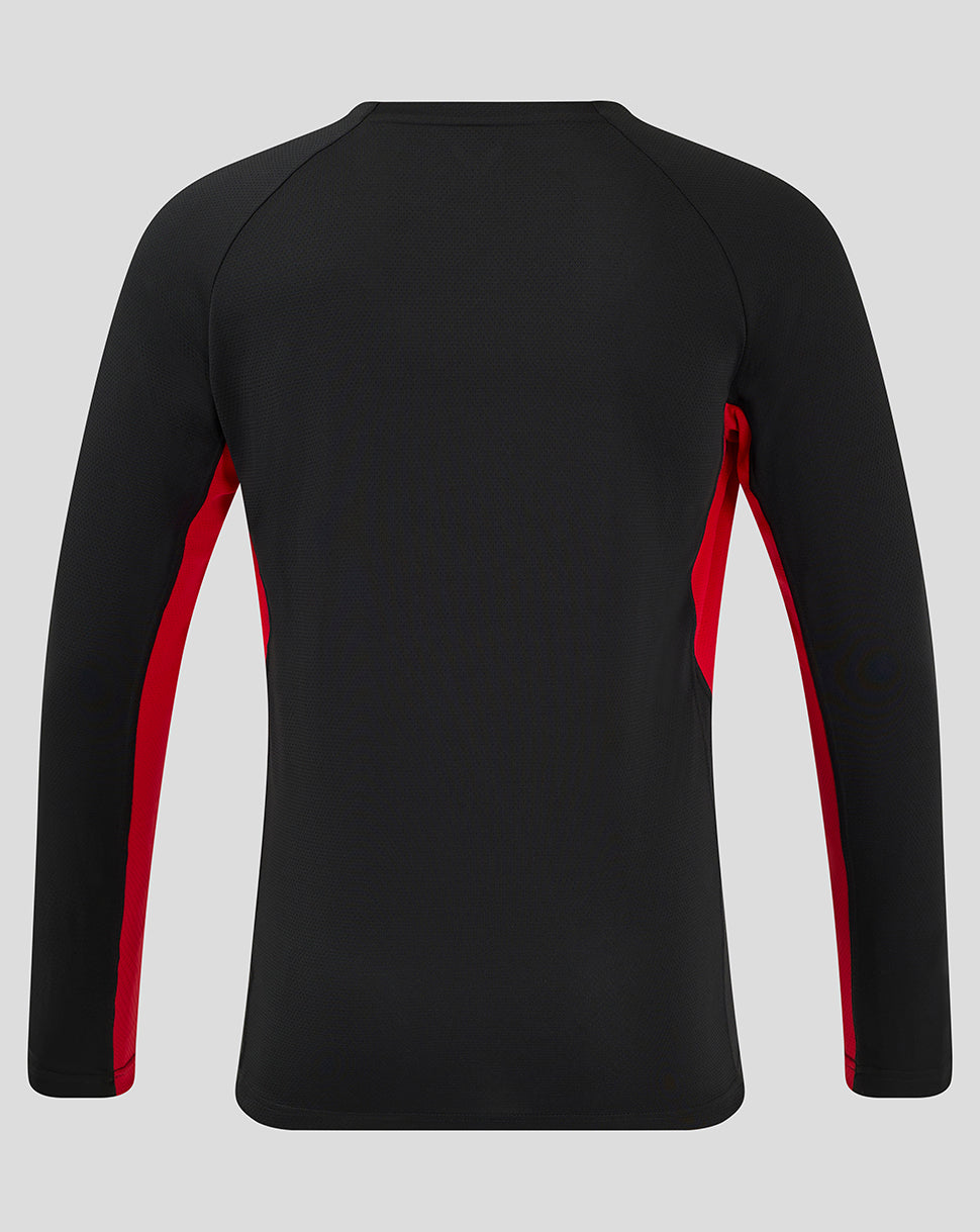 Saracens Men's 24/25 Matchday Long Sleeve Tee - Black/Red - Black/Red