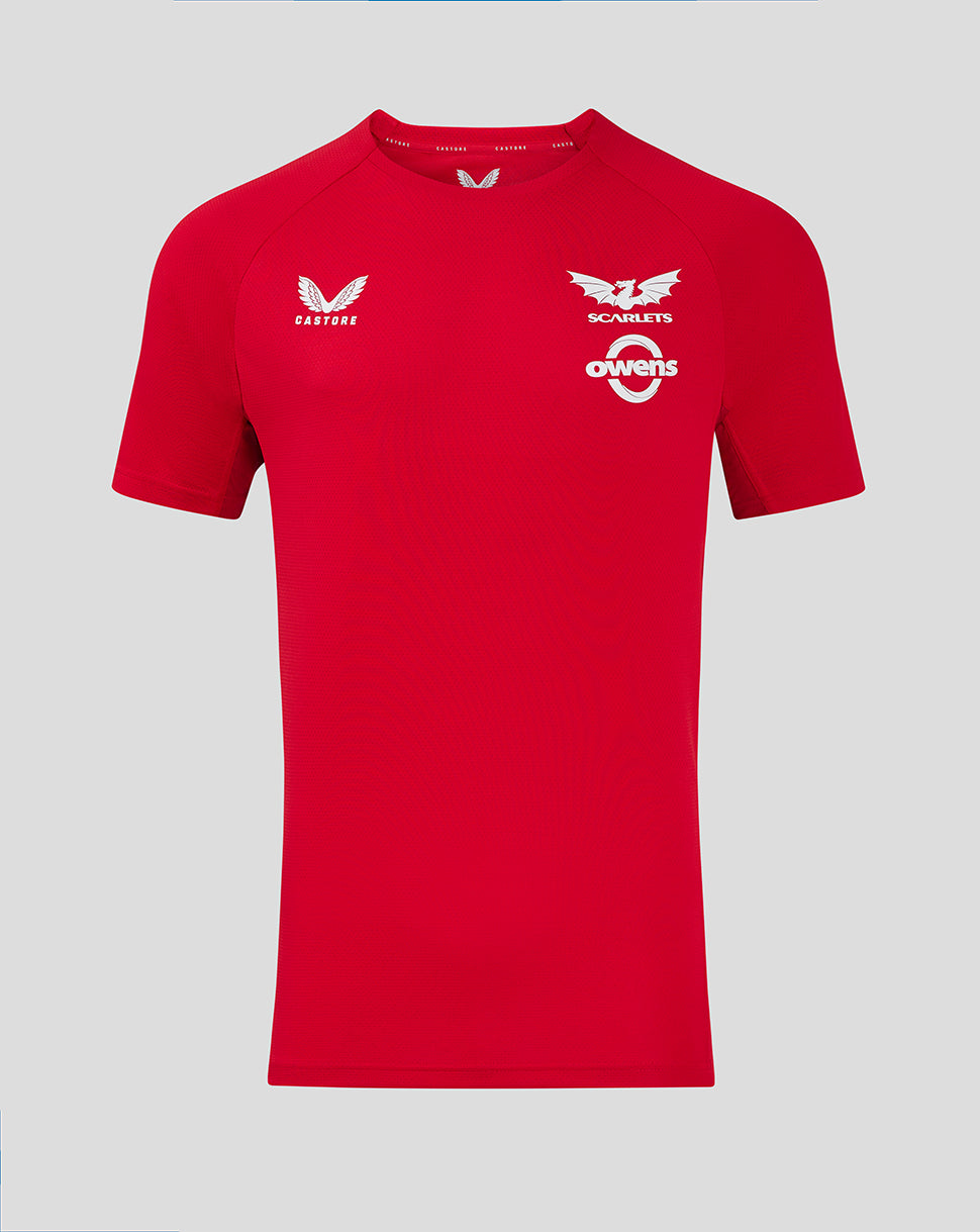 Scarlets Men's 24/25 Pro Players T-Shirt - True Red/Barbados Cherry