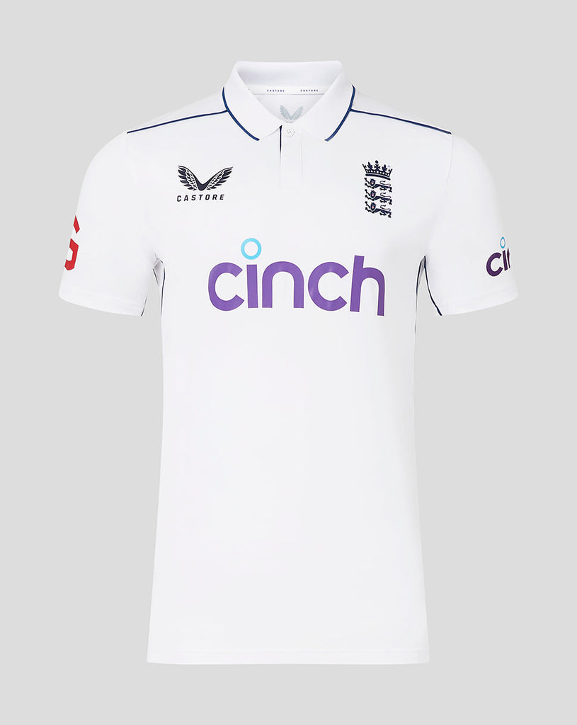 England Cricket 2024 Men's Test Short Sleeve Shirt