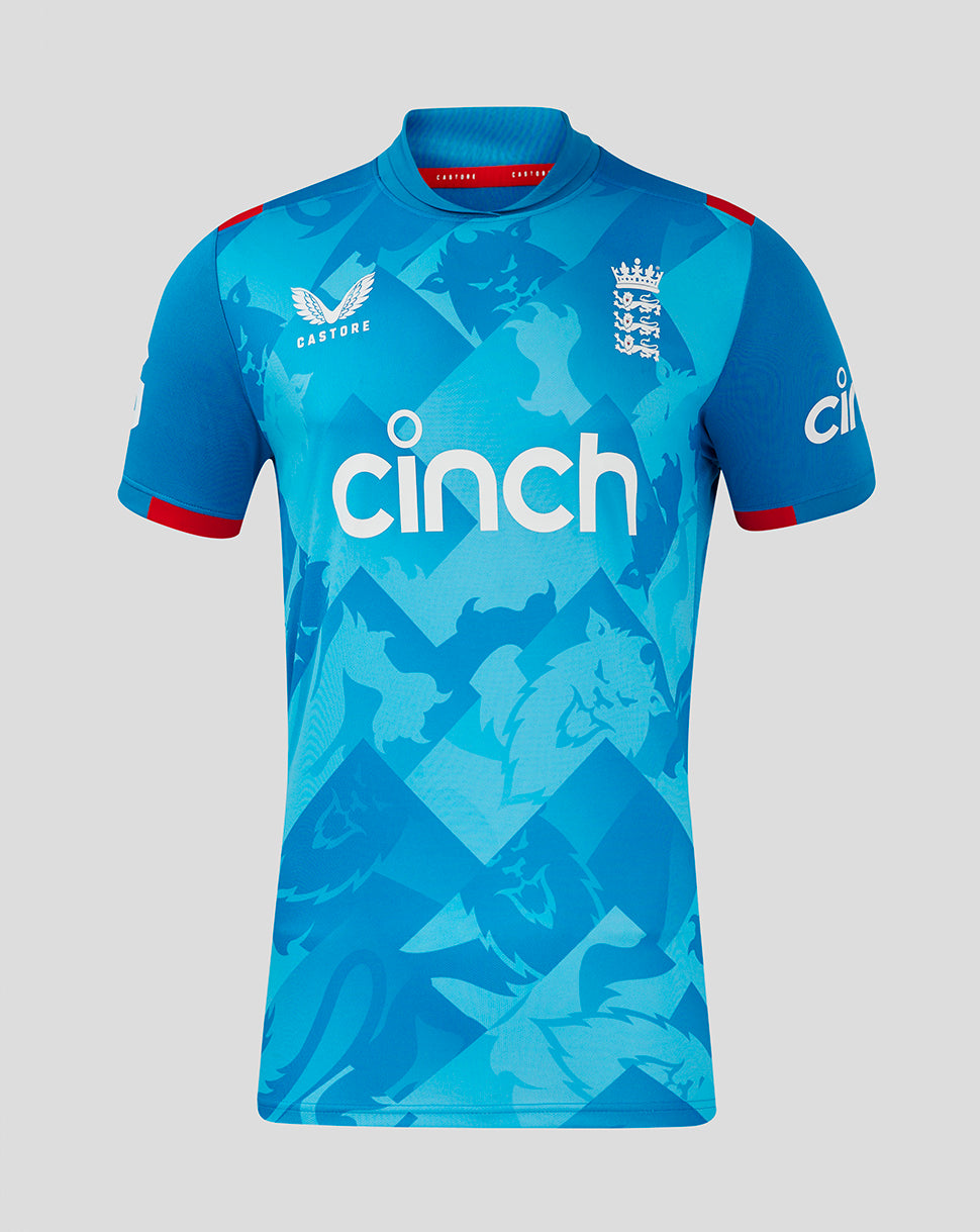 England Cricket Men's 24/25 Odi Short Sleeve Shirt - Blue