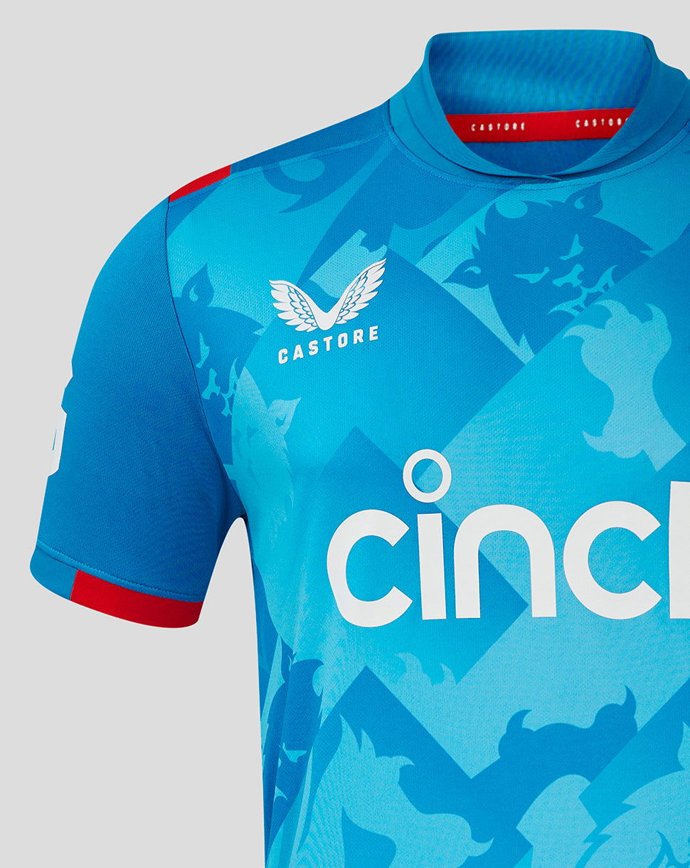 England Cricket Men's 24/25 Odi Short Sleeve Shirt - Blue