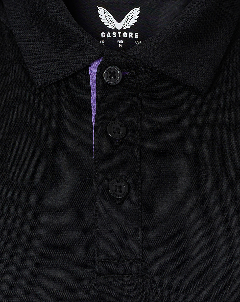 England Cricket Men's 24/25 Presentation Polo - Black/Purple