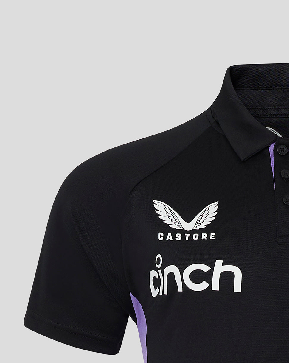 England Cricket Men's 24/25 Presentation Polo - Black/Purple