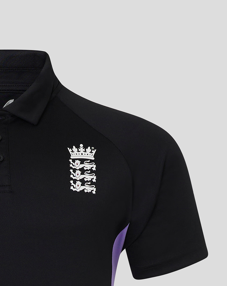England Cricket Men's 24/25 Presentation Polo - Black/Purple
