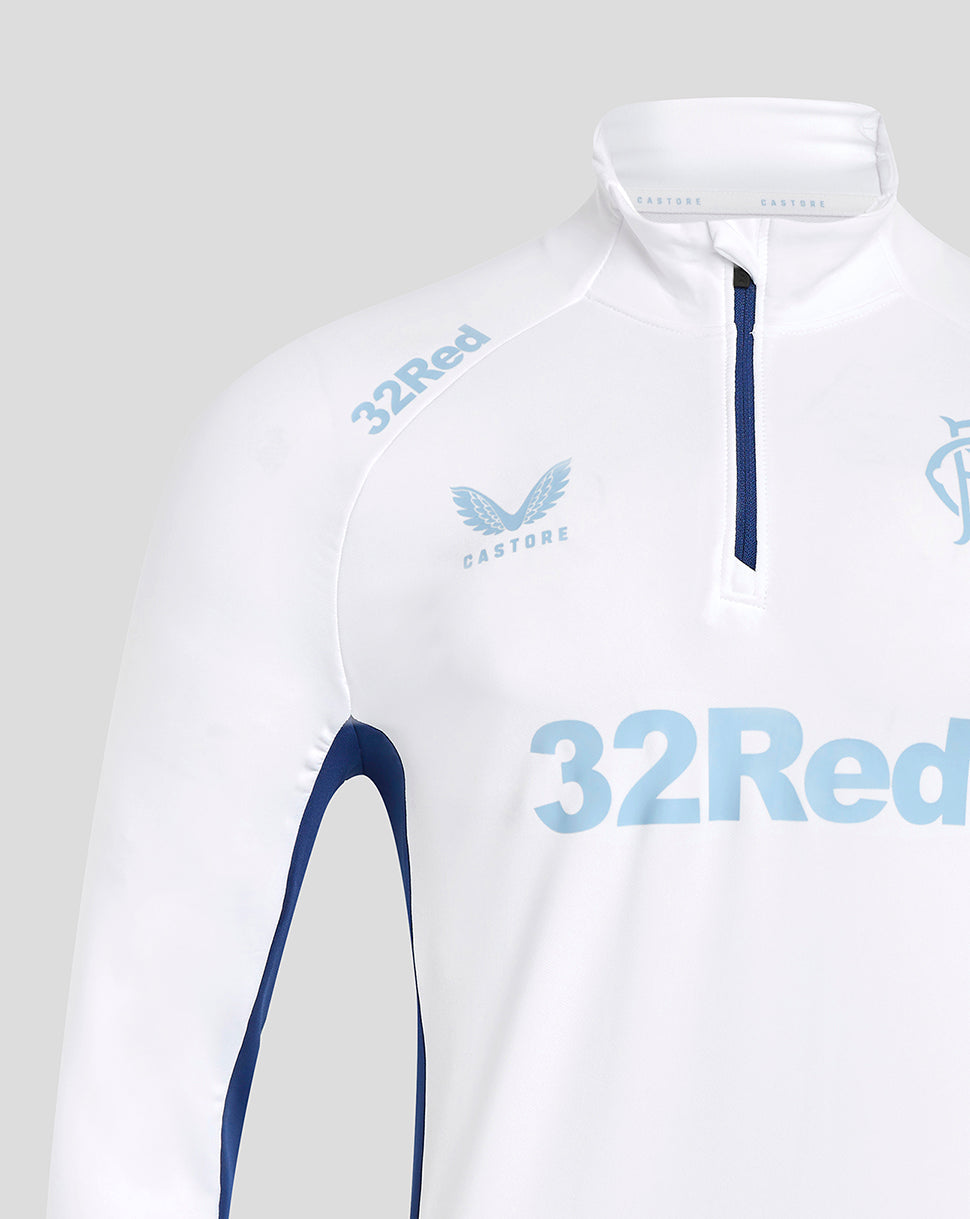 Rangers 24/25 Men's Pro Players 1/4 Zip Training Top - Brilliant White/Blue Depths