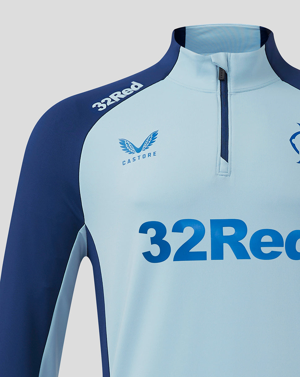 Rangers Men's 24/25 Pro Players 1/4 Zip Training Top - Light Blue
