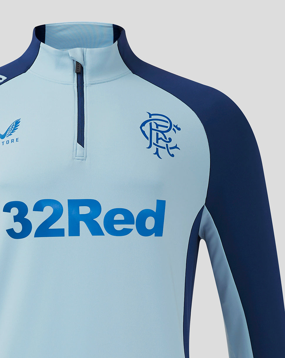 Rangers Men's 24/25 Pro Players 1/4 Zip Training Top - Light Blue