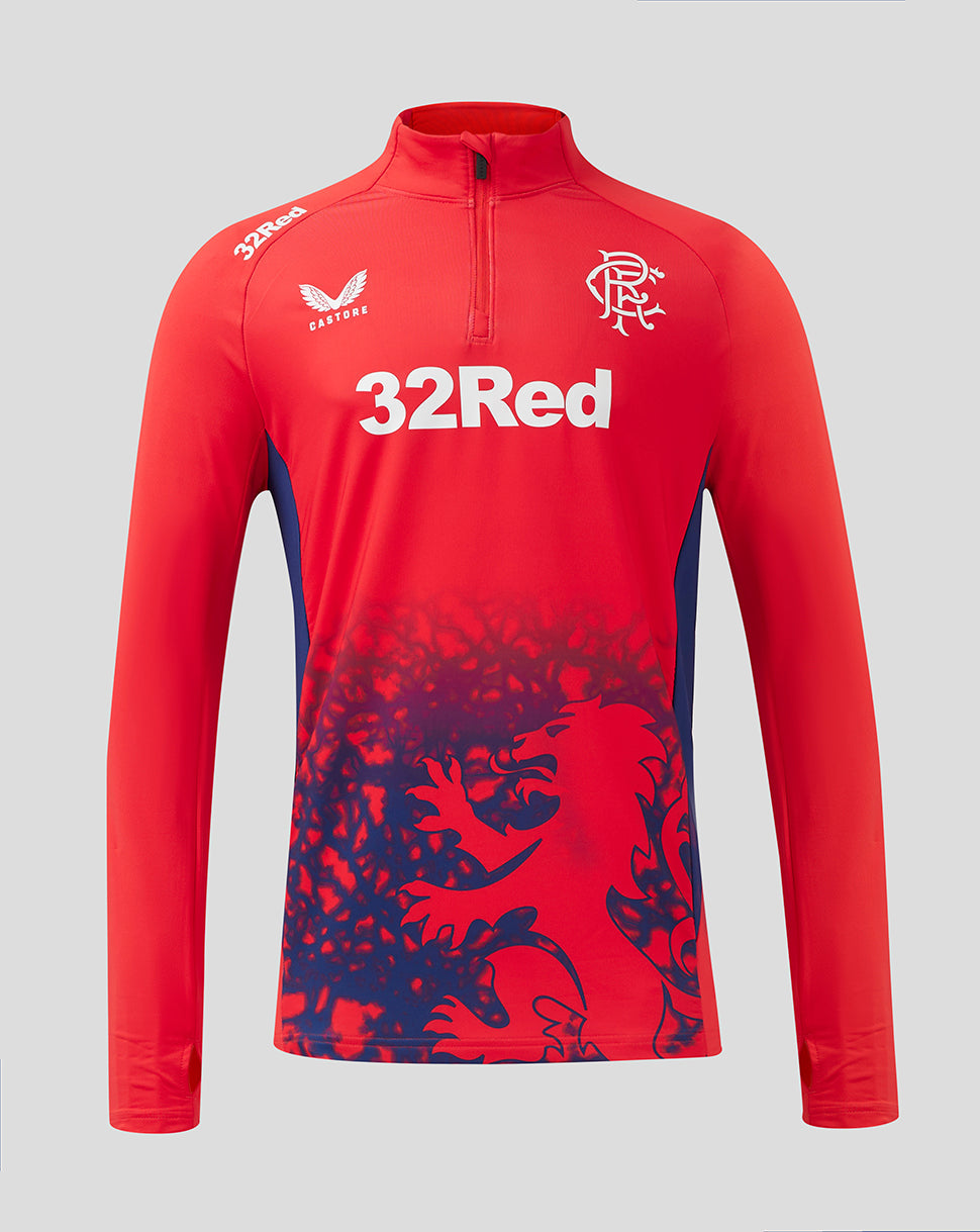 Rangers FC Men's Pro Players Cup Training 1/4 Zip 24/25 - Red/Blue