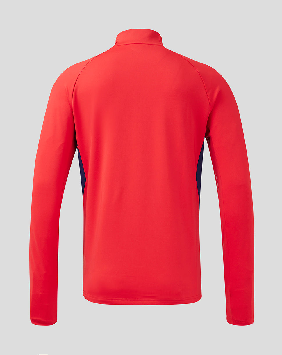 Rangers FC Men's Pro Players Cup Training 1/4 Zip 24/25 - Red/Blue