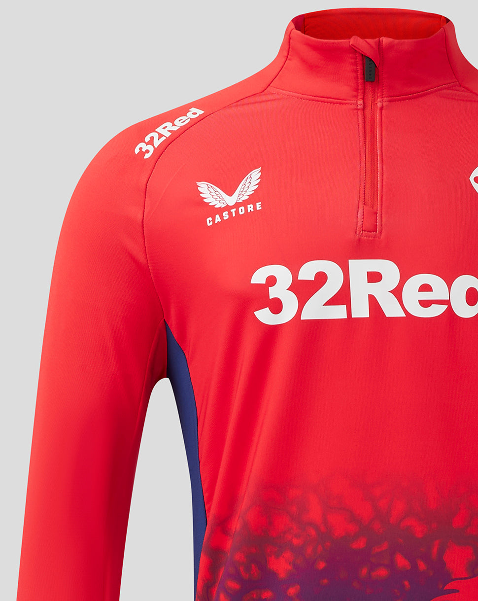 Rangers FC Men's Pro Players Cup Training 1/4 Zip 24/25 - Red/Blue