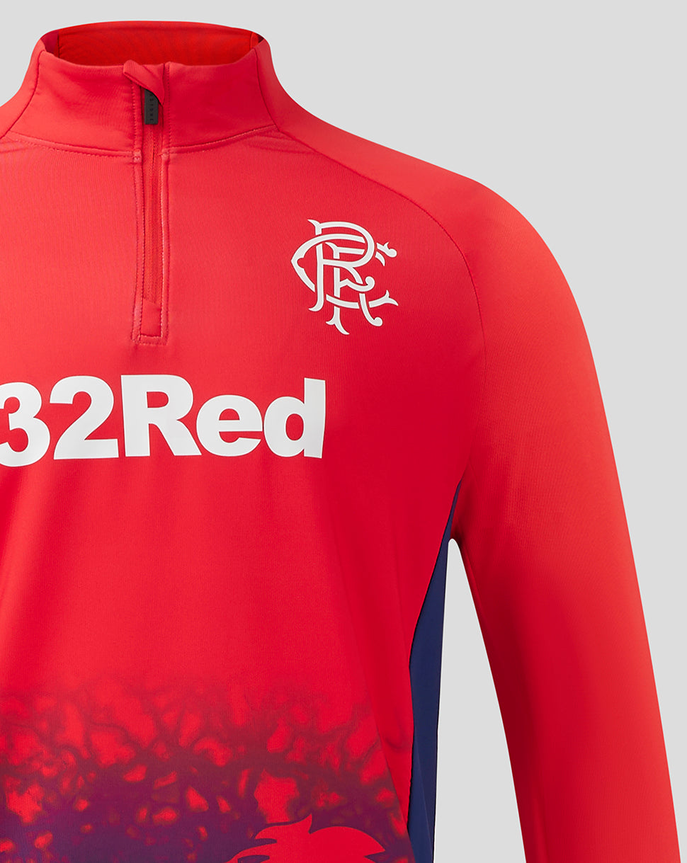 Rangers FC Men's Pro Players Cup Training 1/4 Zip 24/25 - Red/Blue