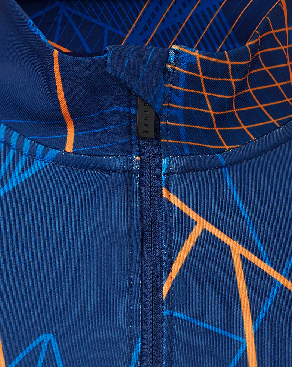 Rangers Men's 24/25 League Matchday 1/4 Zip Midlayer - Blue Depths/Lapis Blue/Vibrant Orange