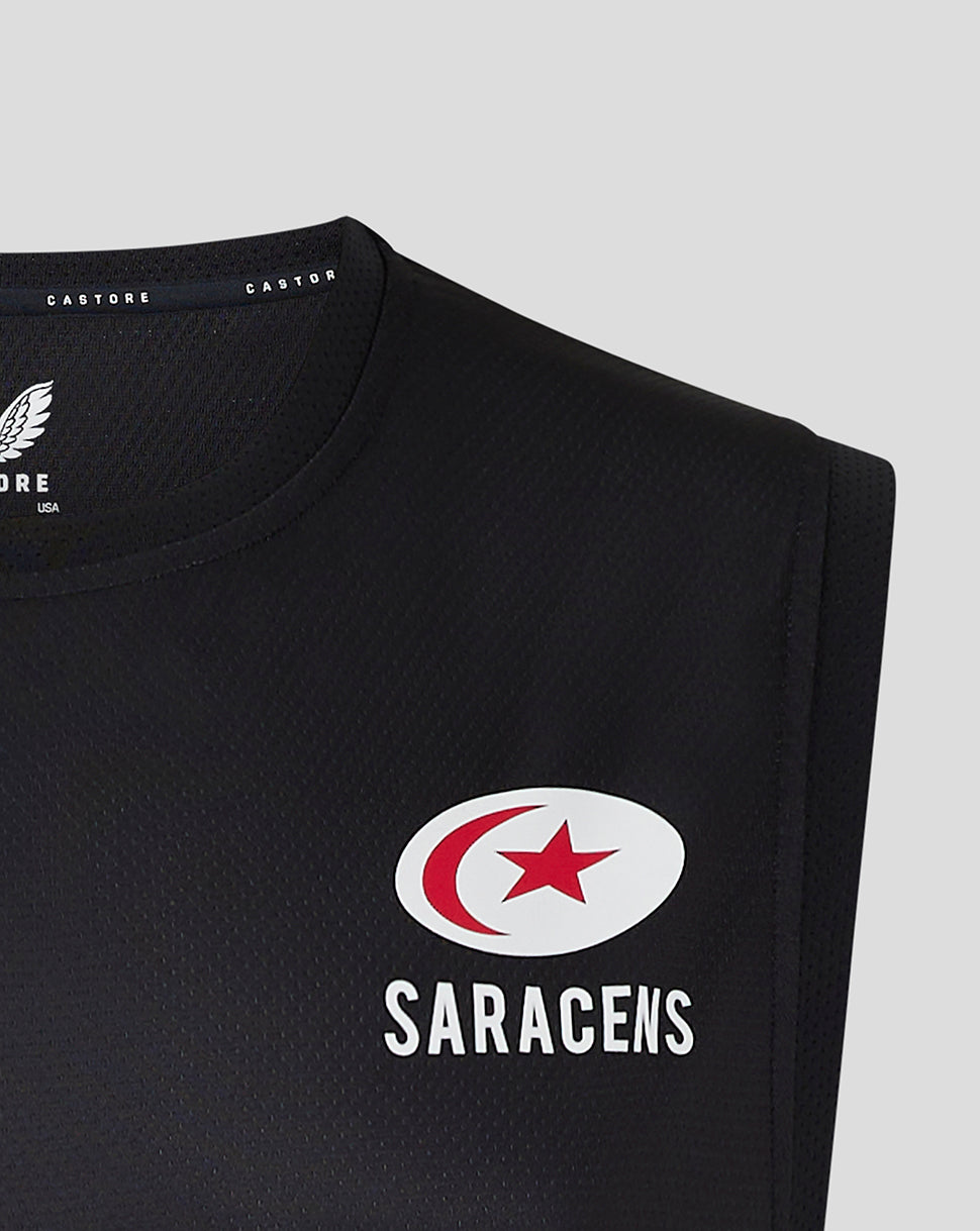 Saracens Men's 24/25 Matchday Vest - Black/Red - Black/Red