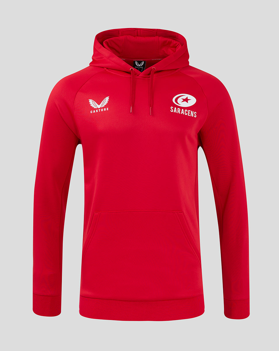 Saracens Men's 24/25 Training Overhead Hoody - Red - Red