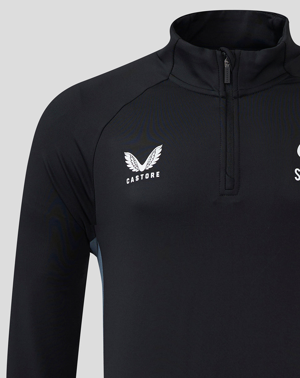 Saracens Men's 24/25 Training 1/4 Zip - Black - Black/Grey