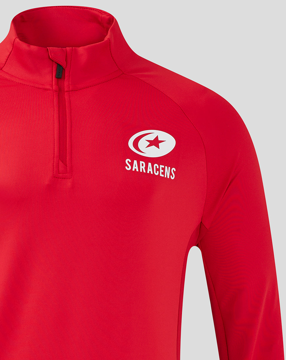 Saracens Men's 24/25 Training 1/4 Zip - Red - Red