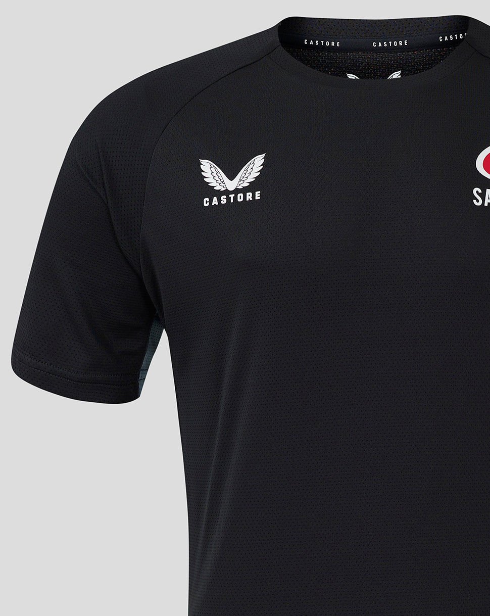 Saracens Men's 24/25 Training Short Sleeve Tee - Black - Black/Grey