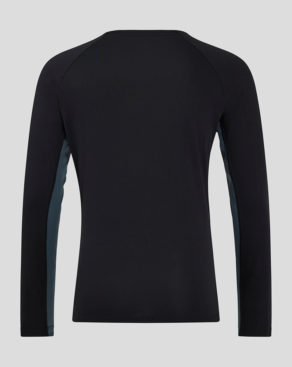 Saracens Men's 24/25 Training Long Sleeve Tee - Black - Black/Grey