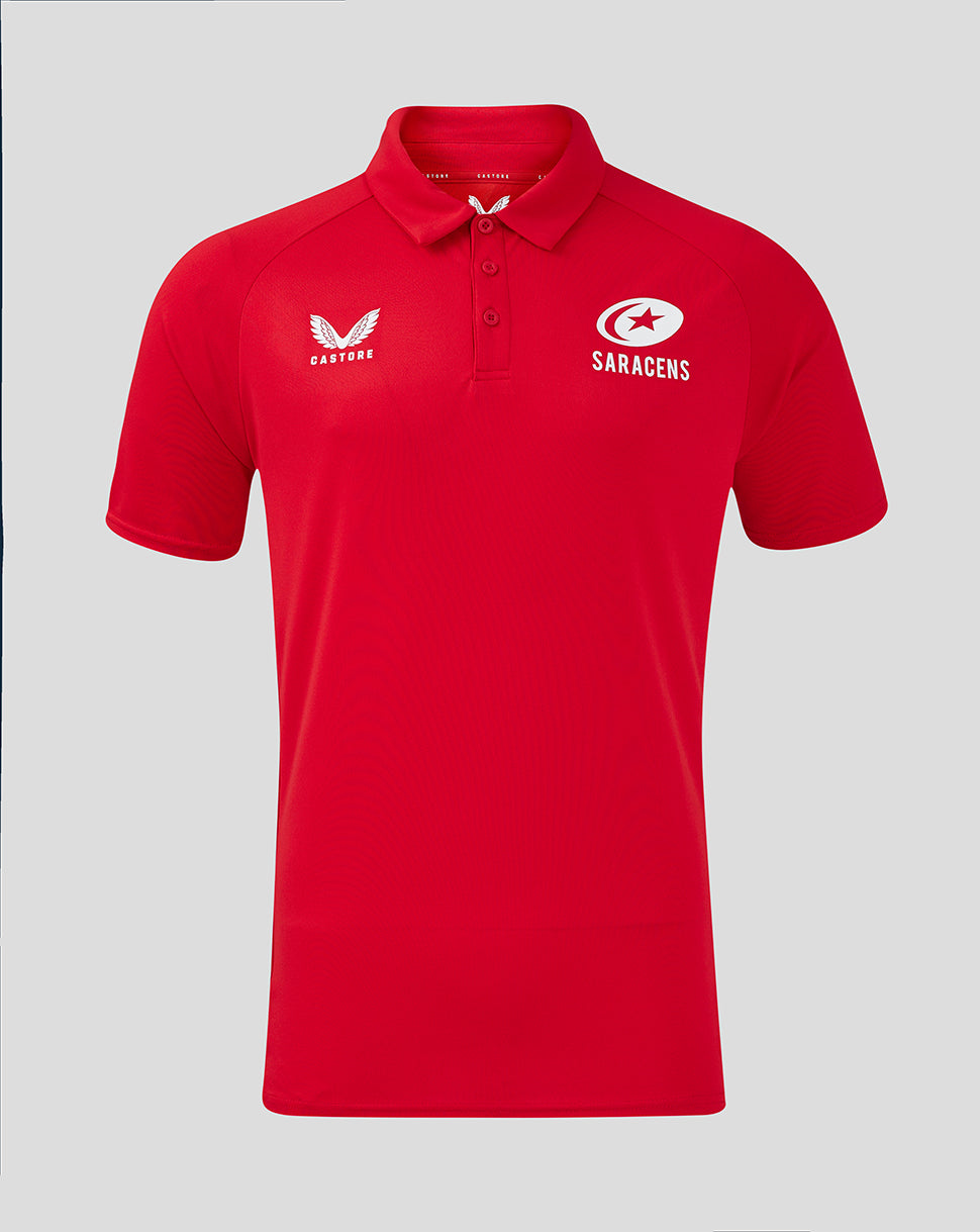 Saracens Men's 24/25 Presentation Polo - Red - Red