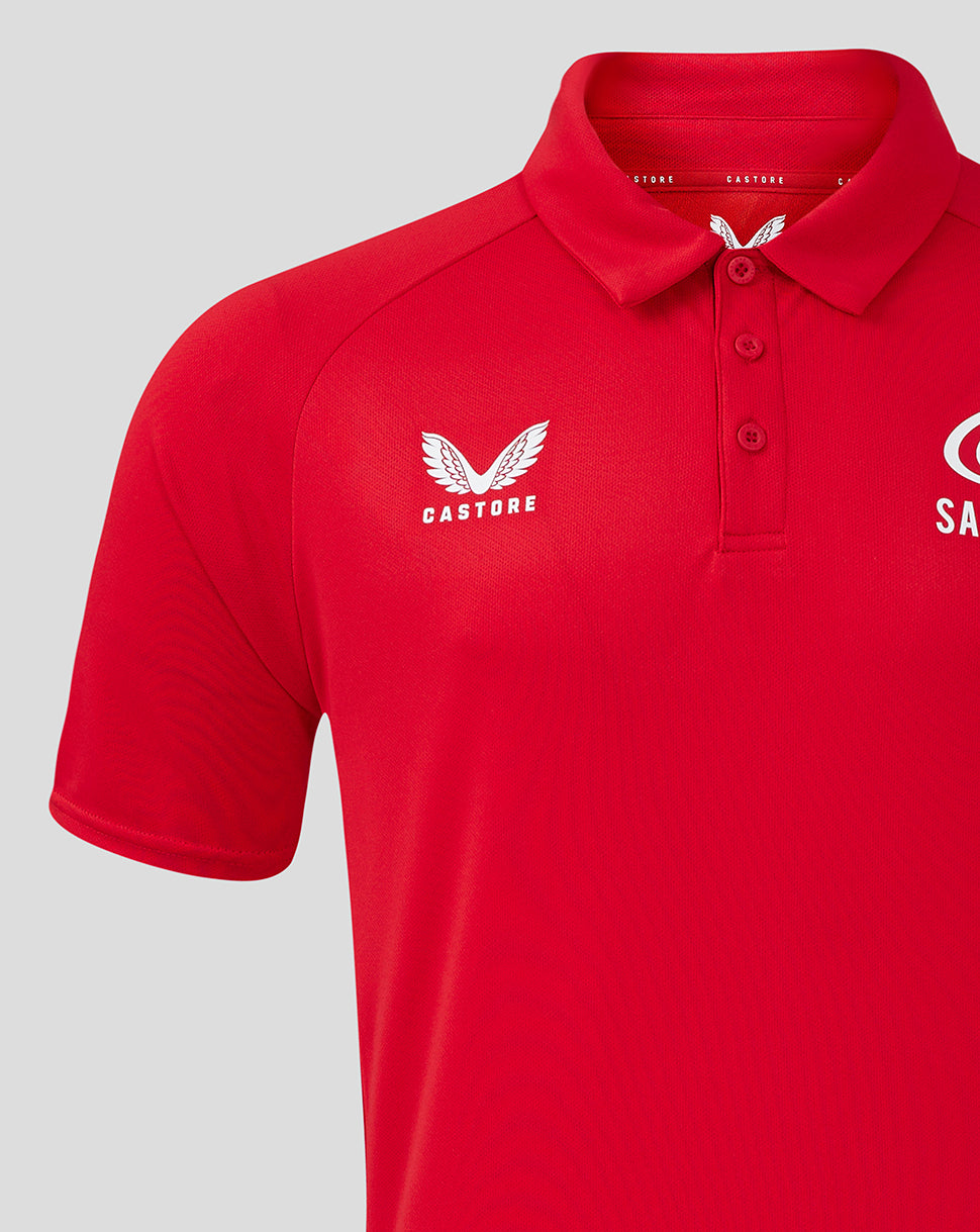Saracens Men's 24/25 Presentation Polo - Red - Red