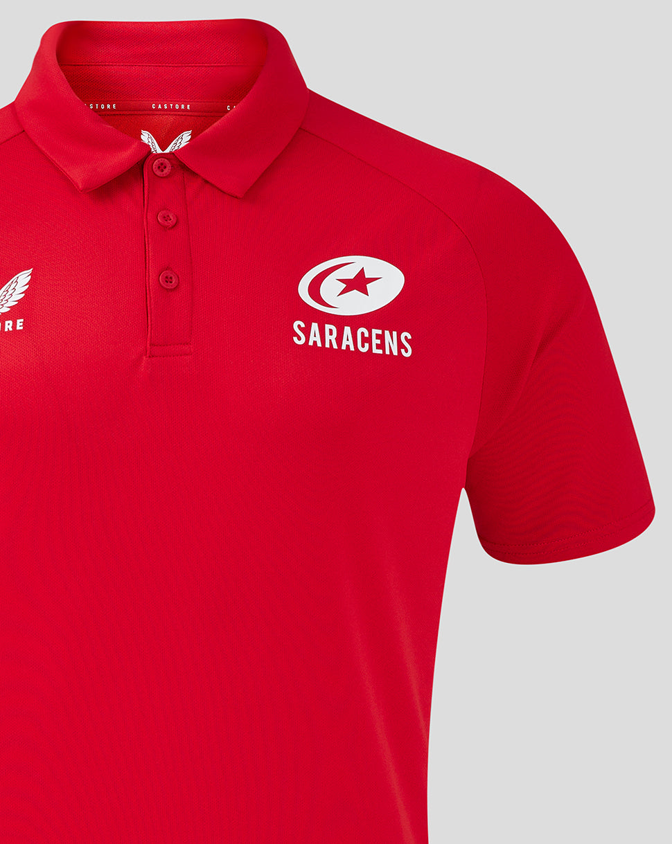 Saracens Men's 24/25 Presentation Polo - Red - Red