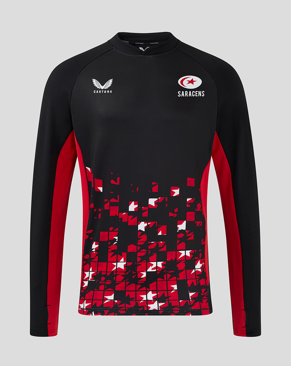 Saracens Men's 24/25 Matchday Midlayer - Black/Red - Black/Red