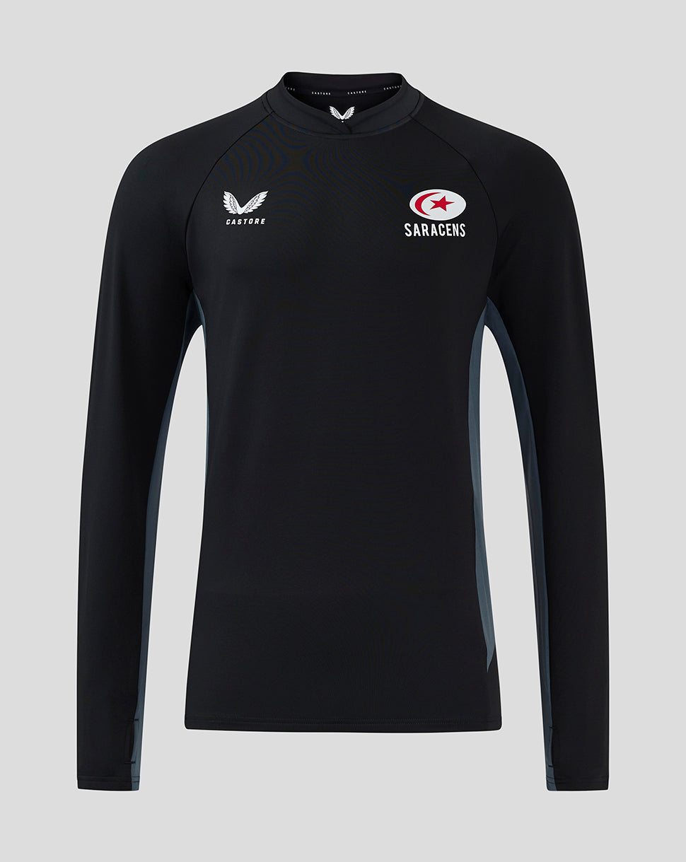 Saracens Men's 24/25 Training Midlayer - Black - Black/Grey