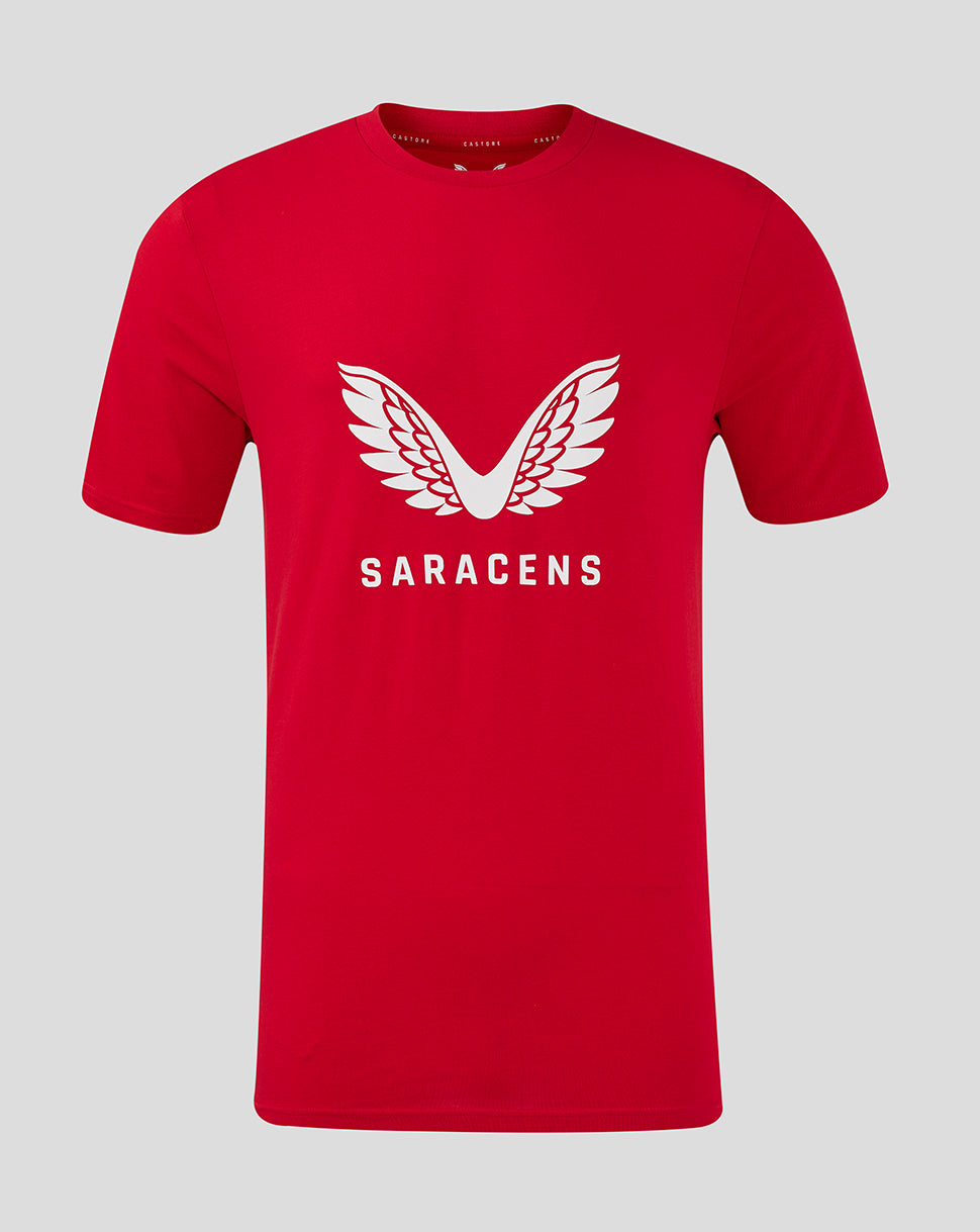 Saracens Junior 24/25 Training Logo Tee - Red