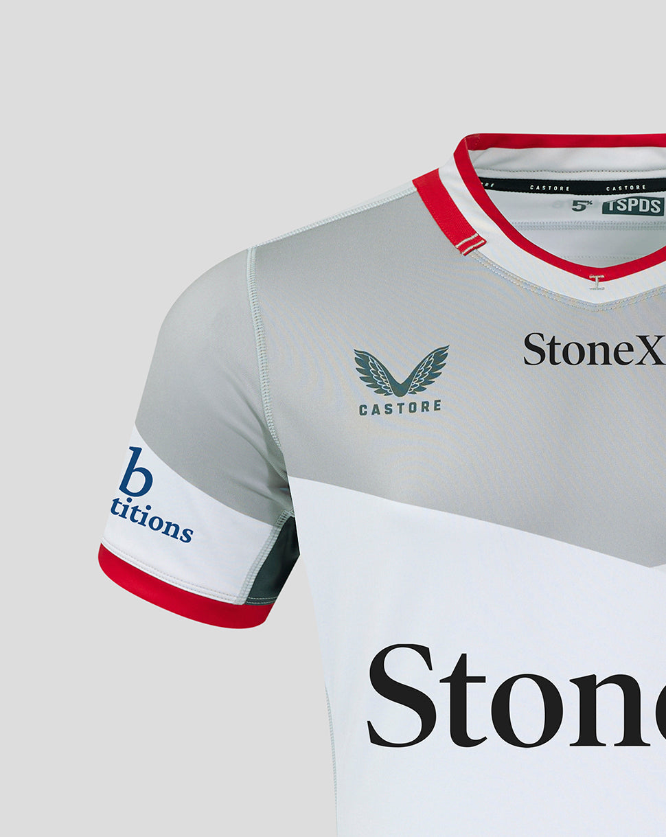 Saracens Men's Pro Away Shirt 24/25 - Grey/Red