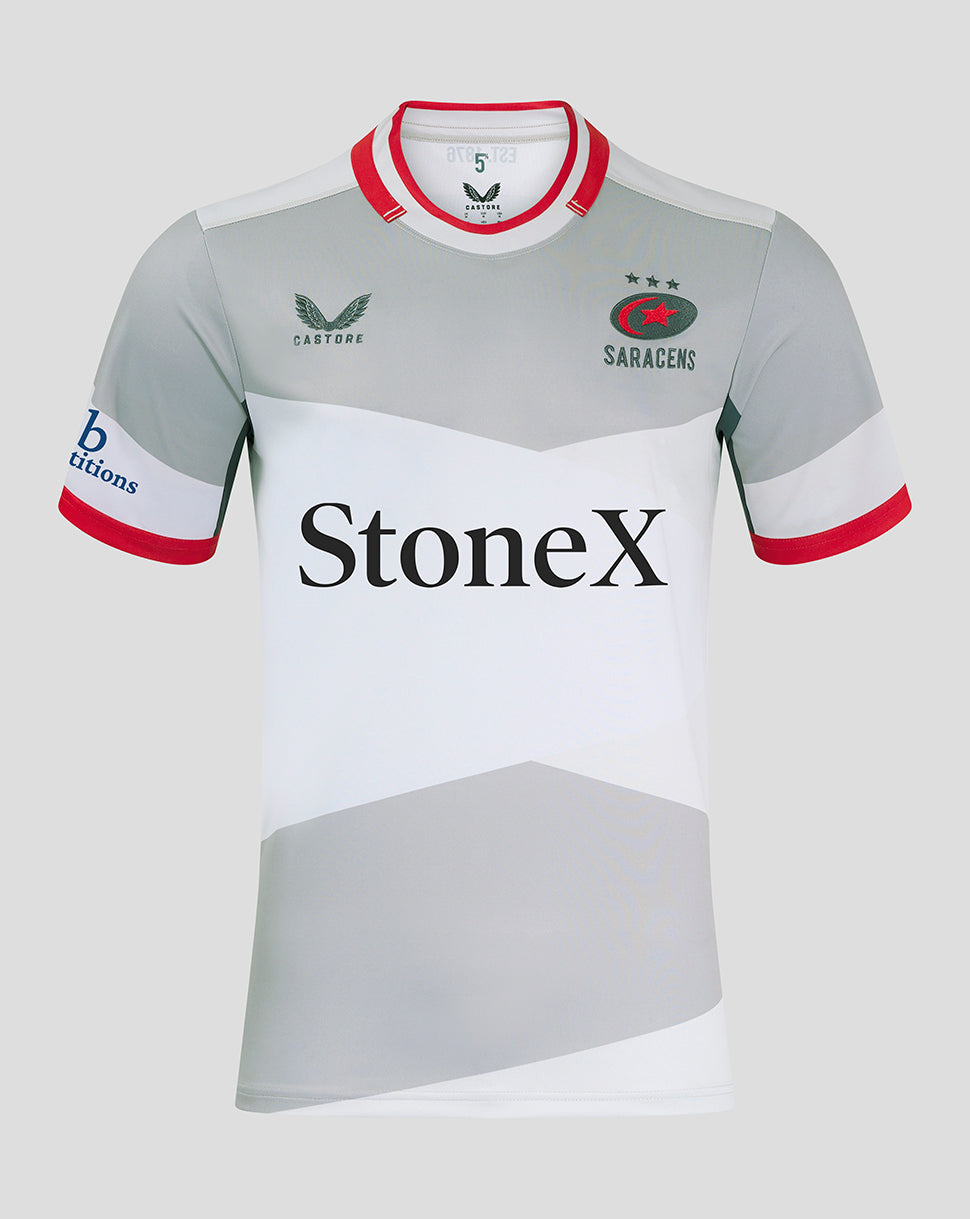 Saracens Men's Away Shirt 24/25 - Grey/Red