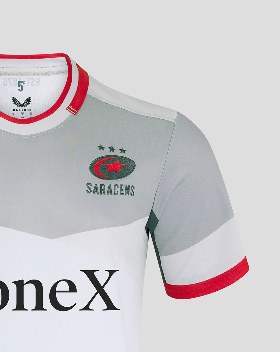 Saracens Men's Away Shirt 24/25 - Grey/Red